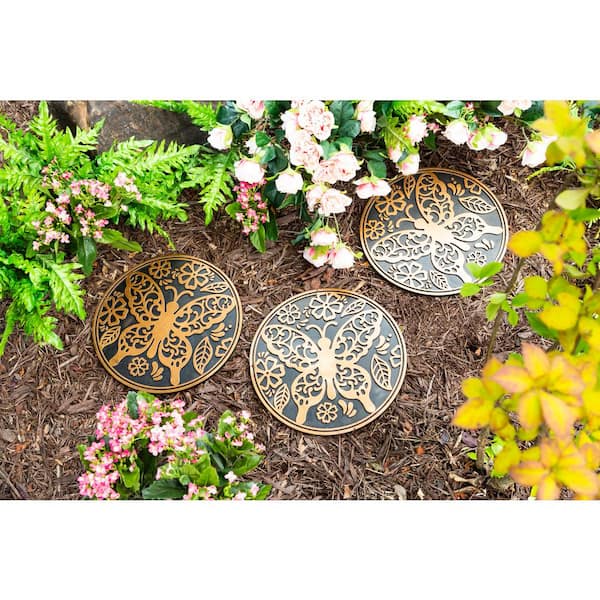 12 in. Butterfly Rubber Stepping Stones (Set of 3)