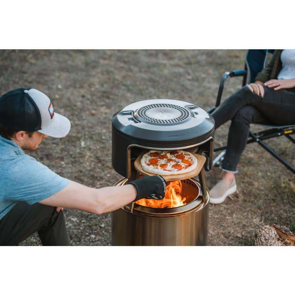 Stainless Steel Outdoor Gas Pizza Oven Attachment with Cordierite Stone