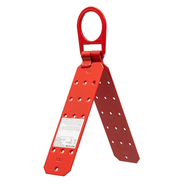 Red Plated Steel Temporary D-Ring Fall Protection Roof Anchor
