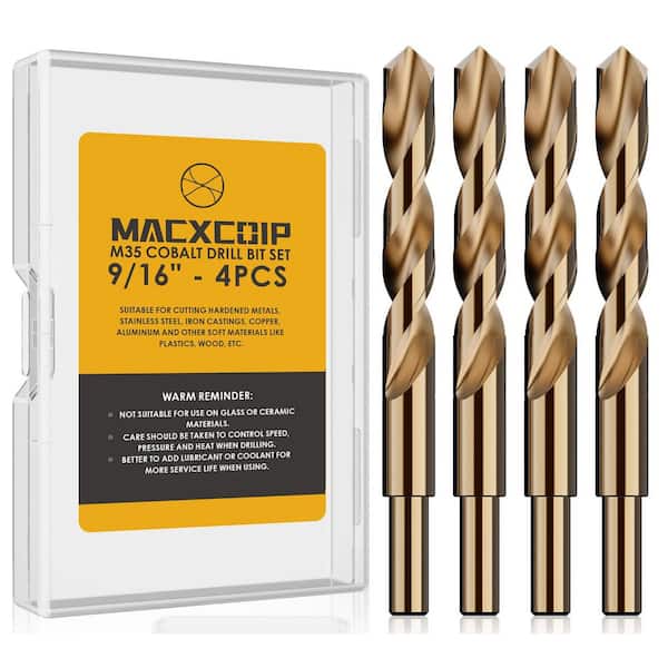 MYWISH 4-Piece 9/16 in. Cobalt Drill Bit Set