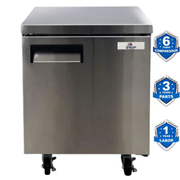 Cooler Depot 27 in. W. 6.3 cu. ft. NSF Auto/Cycle Defrost Commercial Undercounter Upright Freezer in Stainless