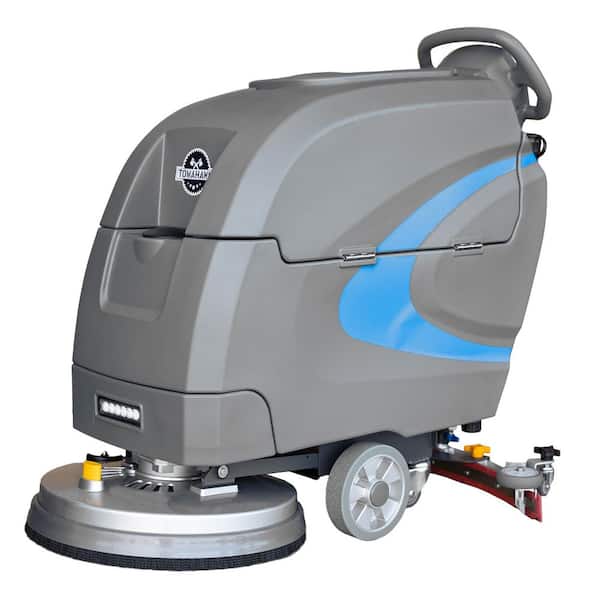 Tomahawk Power 550-Watt Cordless 20 in. Auto Floor Scrubber Cleaner with Power Mop Brush Squeegee