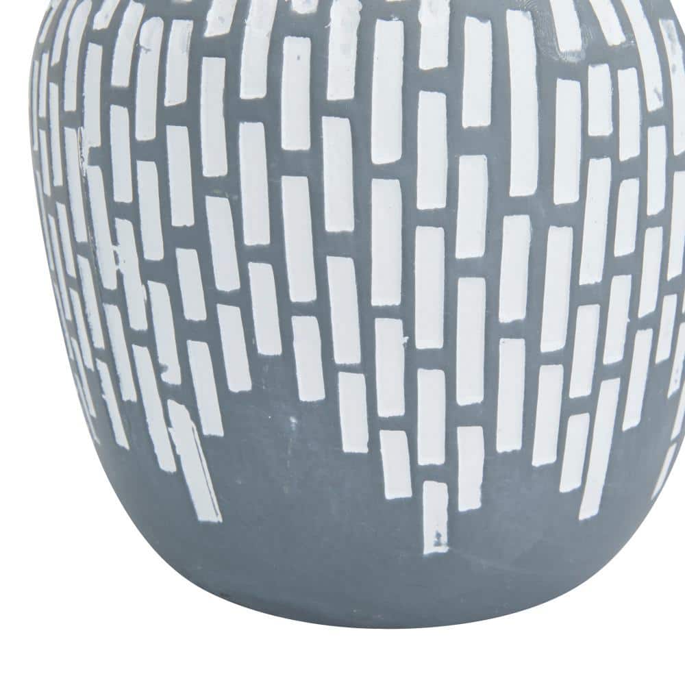 Contemporary Ceramic Bud Vase Set, Medium Gray, 10.6" Round