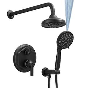 Single Handle 9-Spray Round Shower Faucet 2.5 GPM with Adjustable Stream in. Matte Black (Valve Included)
