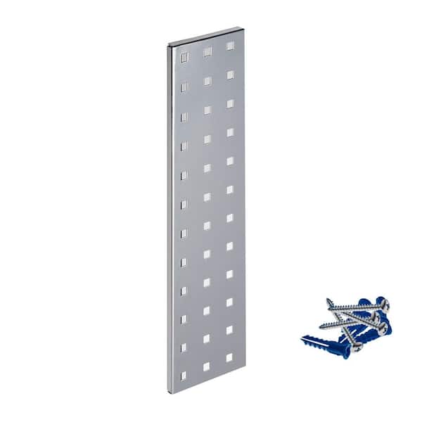 (1) 18 in. W x 4.5 in. H Silver Epoxy, 18-Gauge Steel Square Hole Pegboard Strip