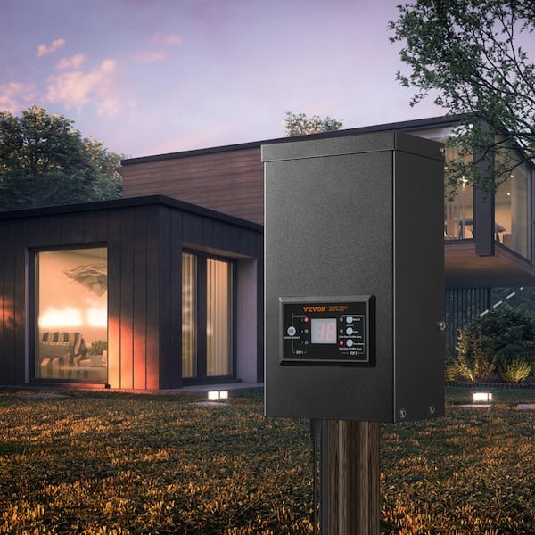 Low Voltage 200 Watt Metal Landscape Lighting Transformer with Timer Photocell Sensor 120VAC to 12VAC for Pathway Pool