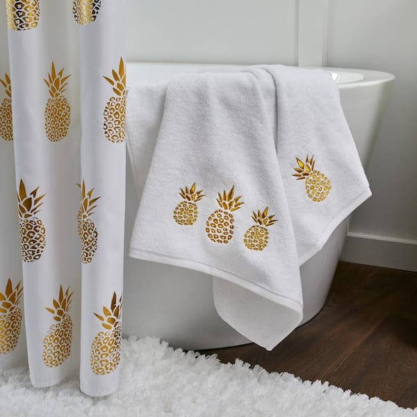 Nadir Pearl White/ Gold Bath Towel