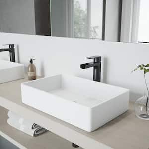 Amada Single-Handle Vessel Sink Faucet in Matte Black