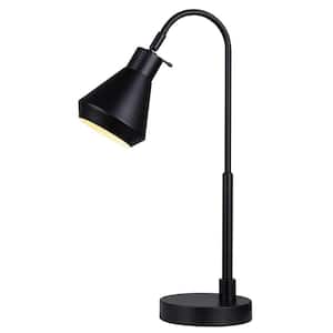 Byck 21 in. Matte Black Indoor Table Lamp with Metal Shade