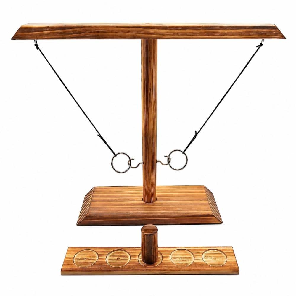 Medium-L Wooden Hook and Ring Game for Adults, 15.5" x 13" Large Size, 1-Pack Washer Toss 11.8 x 3.2 x 10.8