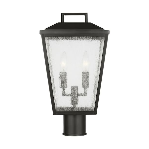 Kennewick 9 in. W 2-Light Antique Bronze Metal Hardwired Outdoor Weather Resistant Post Light with No Bulbs Included
