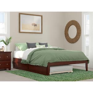 Colorado in Walnut Queen Bed with USB Turbo Charger and Twin Extra Long Trundle