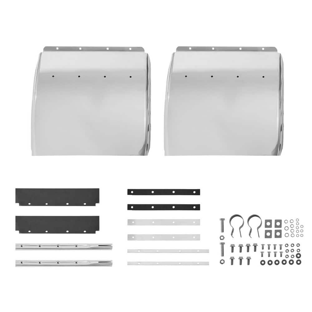 "Stainless Steel Quarter Fenders for Semi Trucks, 24"" x 24"" with Bracket & Mounting Hardware, 1 Pair Right & Left Set" price history on PriceWatchPro