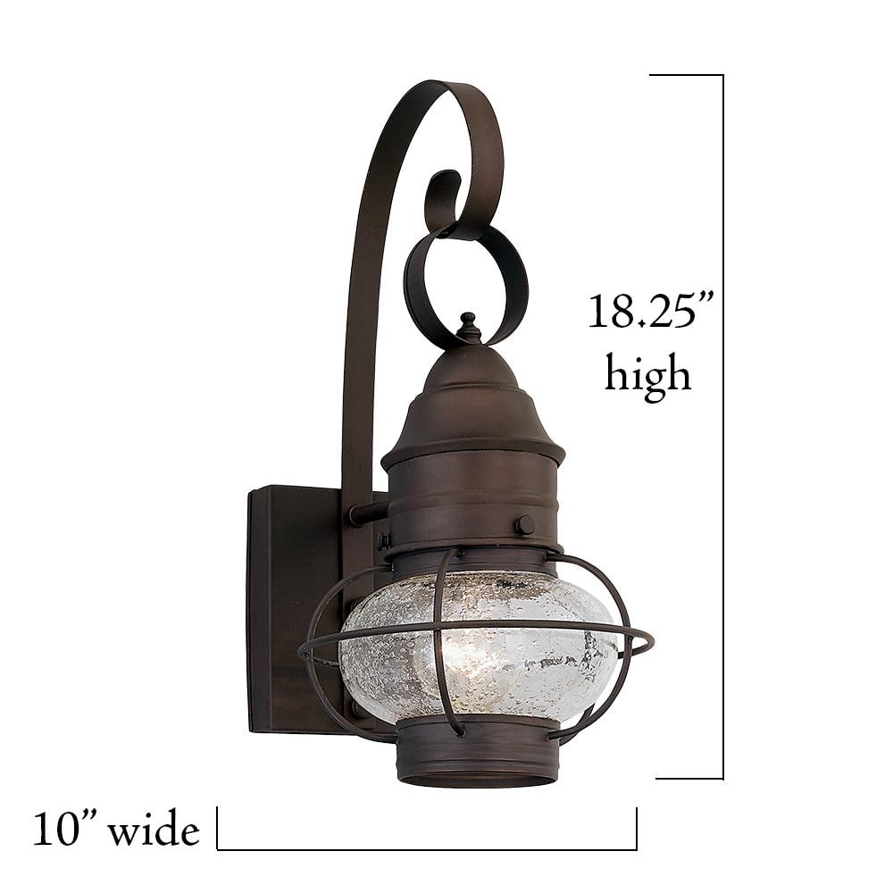 Rustique Bronze 18" Direct Wired Outdoor Lantern in Clear Seedy Glass