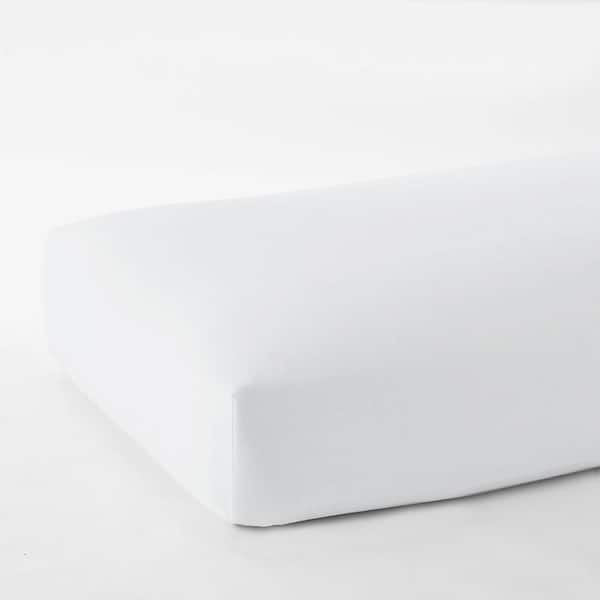 The Company Store Company Cotton Sateen White Cotton Full Fitted Sheet