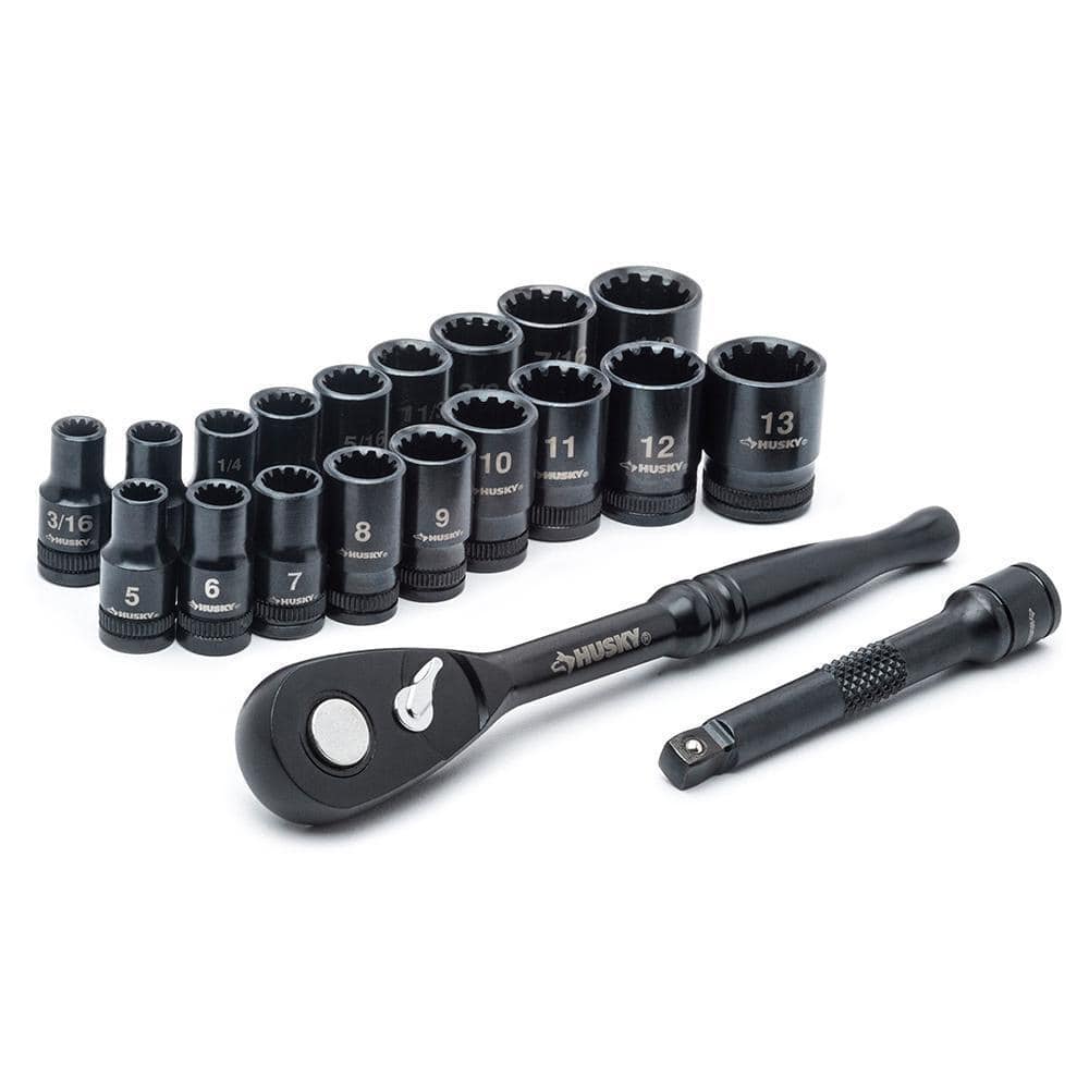 US PRO 1/4 Ratchet Socket Set Metric Deep Shallow Driver Wrench