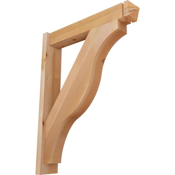 Ekena Millwork 6 in. x 36 in. x 28 in. Western Red Cedar Fuston Arts and Crafts Smooth Outlooker