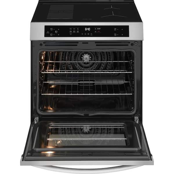 30 in. 4 Element Front Control Induction Range in Stainless Steel with Air Fry