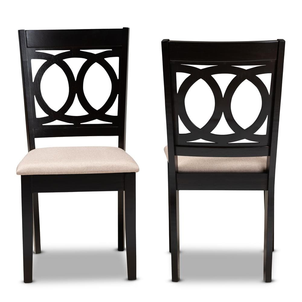 Espresso Brown and Chocolate Upholstered Wood Dining Chair Set