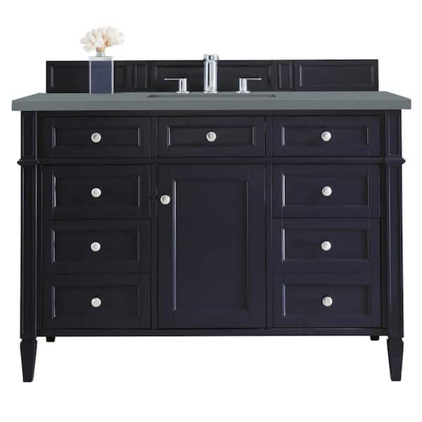 James Martin Vanities Brittany 48.0 in. W x 23.5 in. D x 34 in. H Bathroom Vanity in Victory Blue with Cala Blue Quartz Top