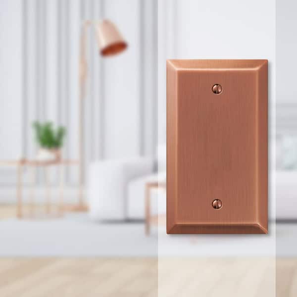 Metallic 1 Gang Blank Steel Wall Plate - Antique Copper