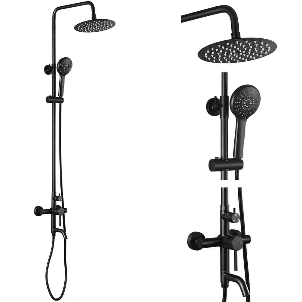 Outdoor Single-Handle 3-Spray Tub and Shower Faucet 8 in. Shower Heads 1.8 