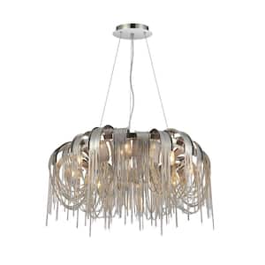 Shirley 8 Light Down Chandelier With Chrome Finish