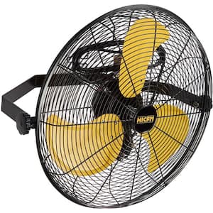 20 in. 3 Speeds Outdoor High Velocity Wall Mounted Fan in Yellow with 1/6 HP Powerful Motor, 5100 CFM