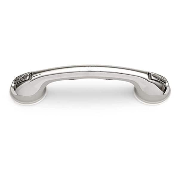 Dyiom Suction Cup Grab Bars, Length in. 16 .34, "x" Dia. in. 3.75, "Concealed Screw", Shower Grab Bar, in Chrome