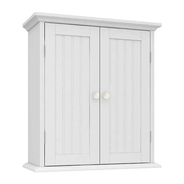 Unbranded 21.1 in. W x 8.8 in. D x 24 in. H Bathroom Storage Wall Cabinet in White with Adjustable Shelves