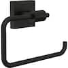 Franklin Brass Maxted Wall Mount Euro Single Post Toilet Paper Holder Bath Hardware Accessory in Matte Black MAX50-FB