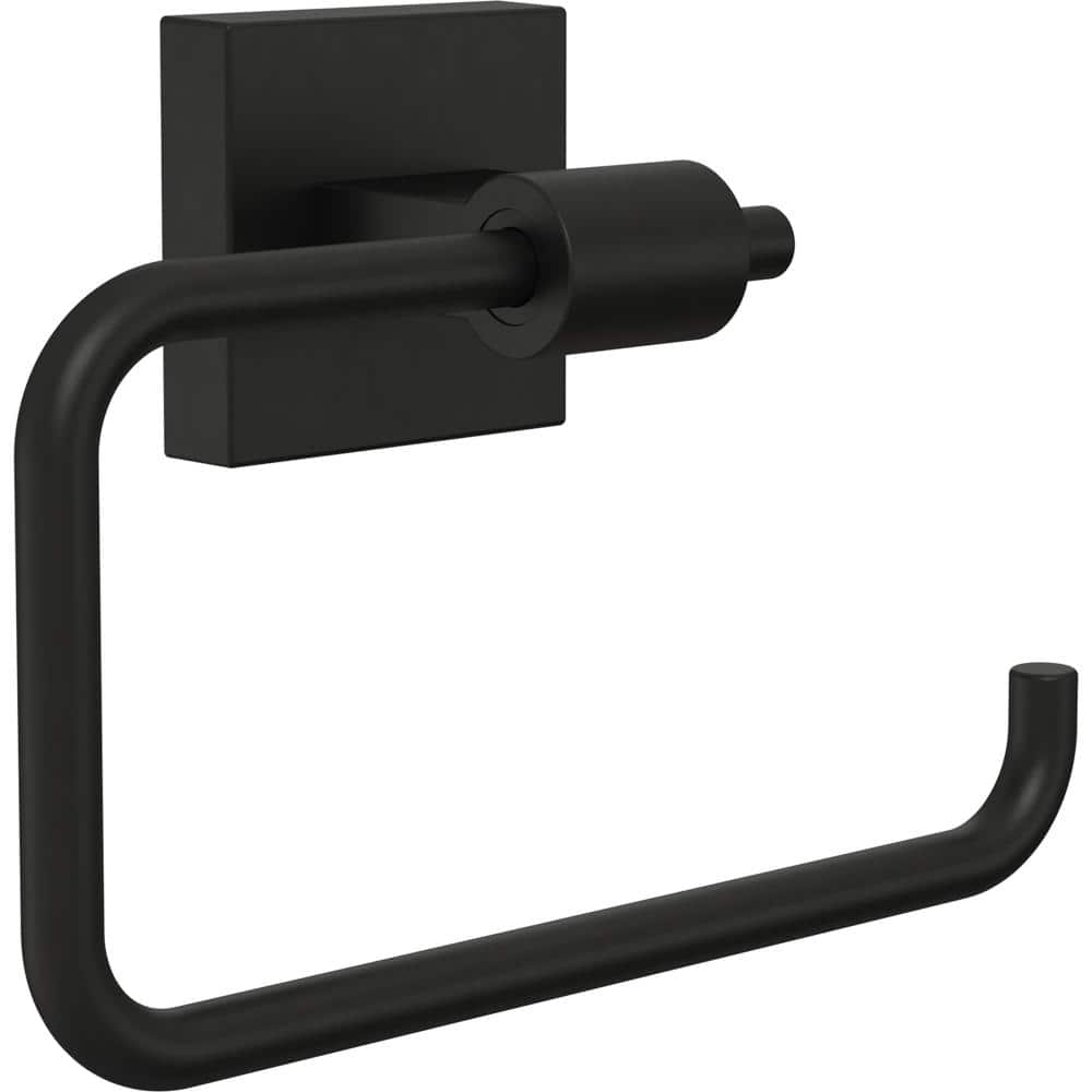 Square Edge Matte Black Wall-Mounted Toilet Paper Holder + Reviews