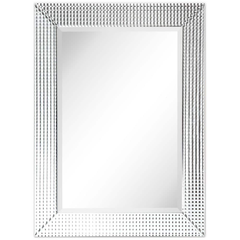 Luxe Prism Beveled Glass & Wood Frame Mirror, 30" x 40"