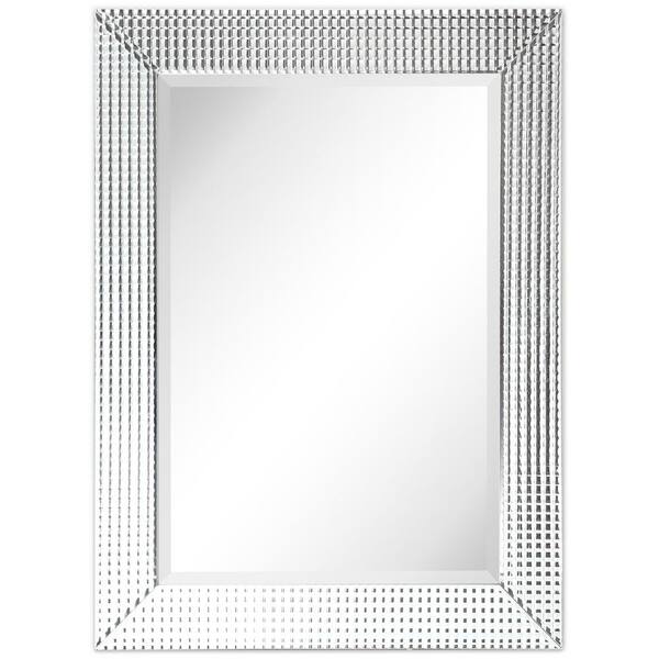 Medium Rectangle Beveled Glass Modern factory Mirror (40 in. H x 30 in. W)