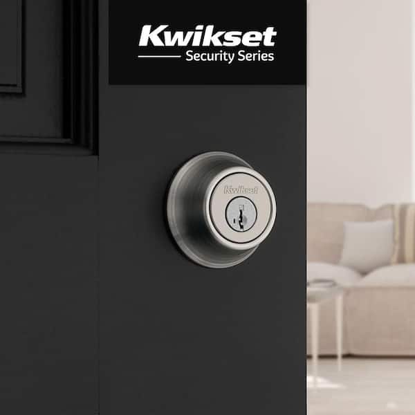 660 Satin Nickel Single Cylinder Deadbolt featuring SmartKey Security and Microban Technology