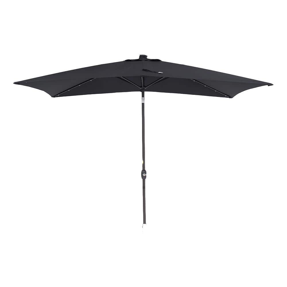 10 ft. x 6.5 ft. Outdoor Market Patio Umbrella Flip Umbrella with Crank and