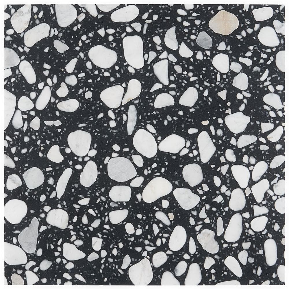 Terra Italia Nero 4 in. x 0.47 in. Honed Marble Terrazzo Floor and Wall Tile Sample price history on PriceWatchPro