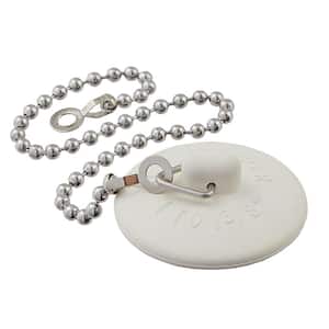 1 in. to 1-3/8 in. Sink Stopper with Chain in White