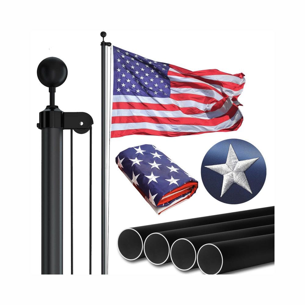 "25 ft. Aluminum Telescoping Flagpole with 2.0"" Bottom Tube, USA Flag & Complete Hardware, Wind-Tested Design" price history on PriceWatchPro