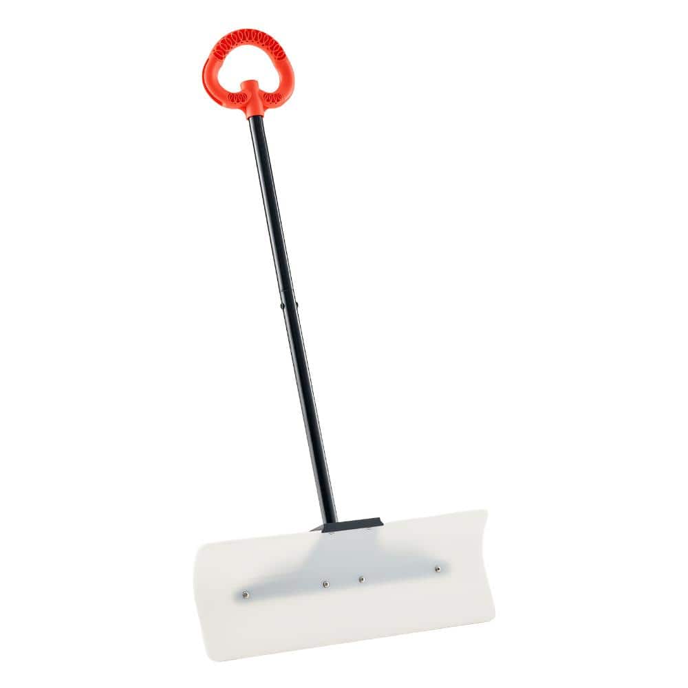 Snow Pusher Shovel 24 in., HDPE Plastic Blade Snow Plow Shovel with Ergonomic Grip and Segmented Handle for Driveway price history on PriceWatchPro