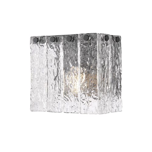 Glacier 1-Light Matte Black Wall Sconce with Clear Glass Shade Lighting