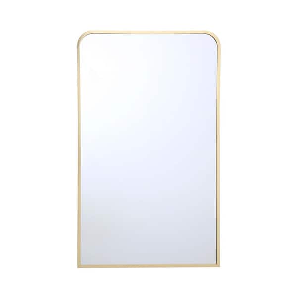 Unbranded 18 in. x 30 in. Modern Home Gold Metal Accent Mirror