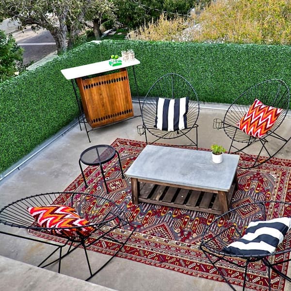 20 in. H x 20 in. W Plastic Artificial Ivy Fern Hedge Privacy Garden Fence for Home Backyard Garden, 1-Pieces