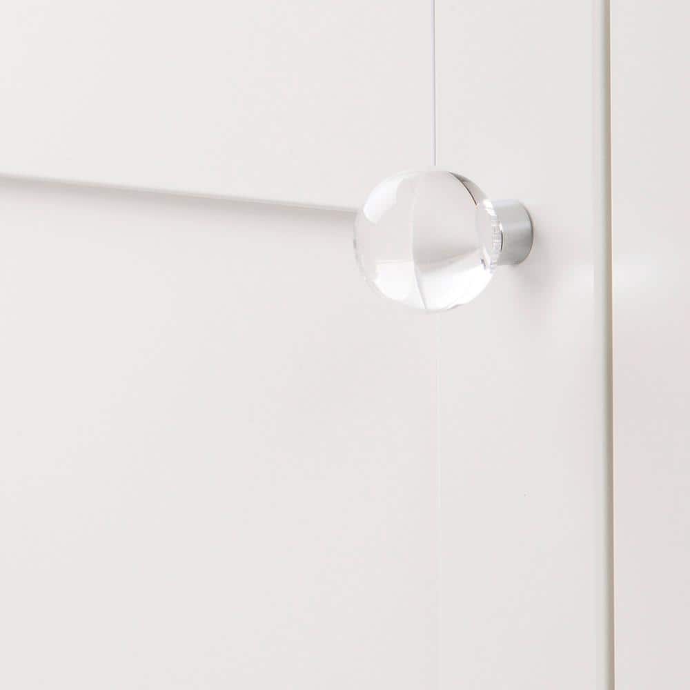 Clear Round Acrylic Cabinet Knob with Mounting Hardware