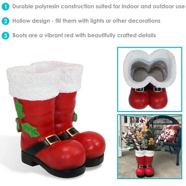 Sunnydaze 13 in. Indoor or Outdoor Polyresin Decoration Santa