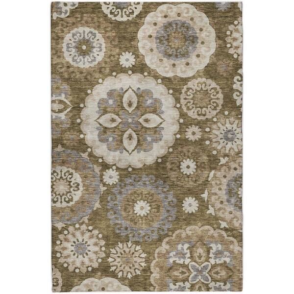 Dream Shag Premium Machine Washable Abstract ADS763 Brown 9 ft. x 12 ft. Area Rug