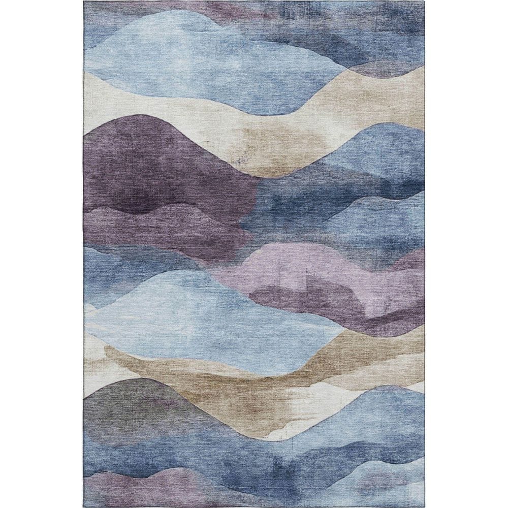 Mayfield Premium Machine Washable Abstract AMF1966 Denim 3 ft. x 4 ft. Area Rug price history on PriceWatchPro