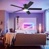 Kviflon 52 in. Black Ceiling Fan with RGB LED & Remote