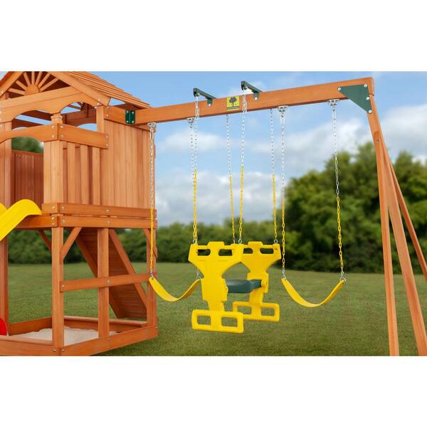 Climbing Frame Set Tree Outdoor Playhouse Treated timber Wooden Swing Seat 