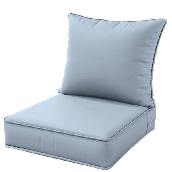 WNP 22 in. x 24 in. x 4 in. Square Outdoor Deep Seating Cushion Set Seat and Back Cushion for Chair and Sofa Sky Blue